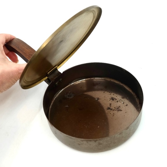 VINTAGE~Park Sherman~SILENT BUTLER Crumb Catcher/ Ash Can~COPPER & WOOD - Picture 3 of 4